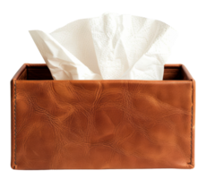 A brown box with a white tissue inside - stock .. png