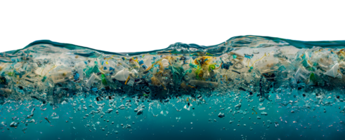 Plastique la pollution crise sous-marin scène, Couper en dehors - Stock .. png