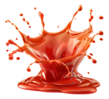 Splash of red tomato sauce on transparent background - stock .. png