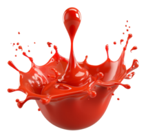 Splash of red tomato sauce on transparent background - stock .. png