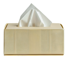 A tissue box with a white tissue inside - stock .. png