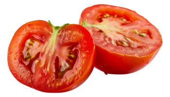une tomate est Couper dans moitié et le à l'intérieur est montré - Stock .. png