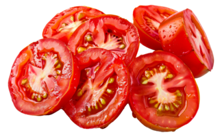 A close up of a tomato with the top cut off - stock .. png