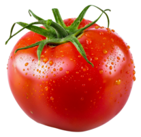 une tomate est montré avec l'eau gouttelettes sur il - Stock . png
