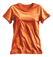 Solid orange t-shirt with a soft cotton blend on transparent background - stock . png