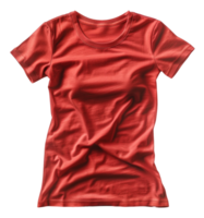 Solid orange t-shirt with a soft cotton blend on transparent background - stock . png