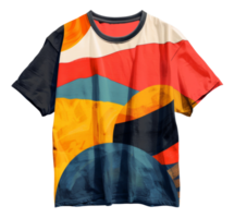 abstract kunst afdrukken t-shirt in stoutmoedig kleuren Aan transparant achtergrond - voorraad . png