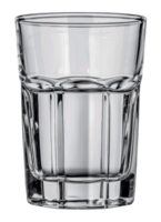 Single clear glass tumbler close, cut out - stock . png