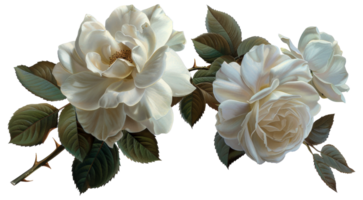 zwei Weiß Rosen sind auf ein Ast - - Lager .. png
