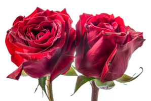 Two red roses are standing next to each other - stock .. png