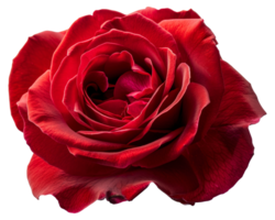 A red rose with a single petal showing - stock .. png