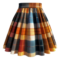 färgrik veckad kjol i höstlig pläd mönster på transparent bakgrund - stock .. png