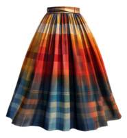 vistoso plisado falda en otoñal tartán modelo en transparente antecedentes - valores .. png