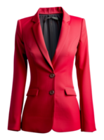 A woman in a red jacket is wearing a black tie - stock .. png