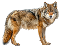 A large brown and white wolf standing - stock .. png