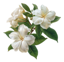 ren vit frangipani blommor med frodig grön löv på transparent bakgrund - stock .. png