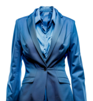 uma mulher azul Jaqueta é mostrando dentro uma borrado, abstrato estilo - estoque .. png