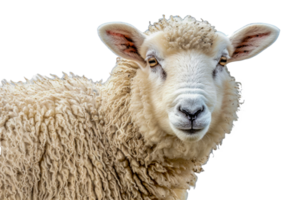 close Portrait of Sheep with Curly Wool Fleece png