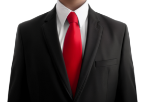 A man in a suit and tie with a red tie - stock .. png