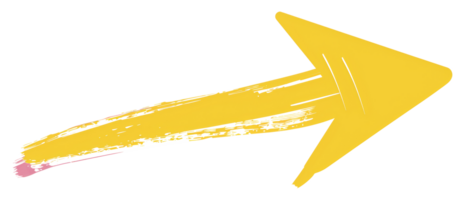 Bold yellow brushstroke arrow, cut out - stock . png