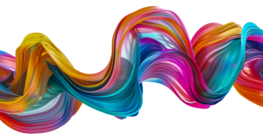 Multicolored abstract waves flowing dynamically, cut out - stock .. png