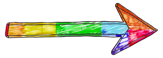 vívido multicolorido pintado seta, cortar Fora - estoque .. png