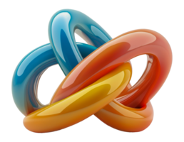 Colorful intertwined rubber loops png