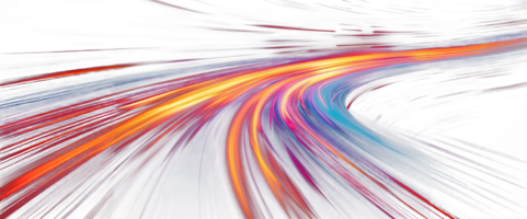 Vibrant light trails for highway, cut out - stock .. png