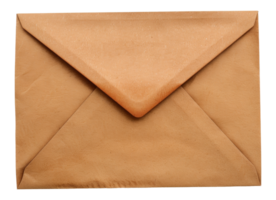 A brown envelope with a gold embossed flap - stock .. png