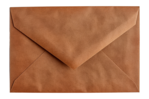 A brown envelope with a flap is sitting - stock .. png