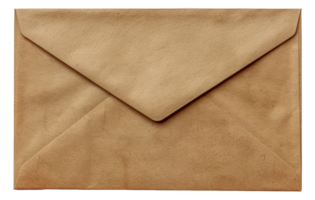 A brown envelope with a crease in the middle - stock .. png