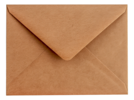uma Castanho envelope com uma aba é sentado em uma branco fundo - estoque .. png