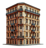 Grand corner building with renaissance influence, cut out - stock .. png