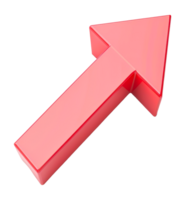 Glossy red arrow with 3d effect, cut out - stock .. png