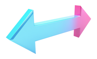 Cyan and pink arrow with gradient, cut out - stock .. png