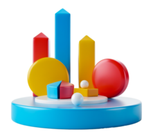 statistique concept avec 3d géométrique formes, Couper en dehors - Stock .. png