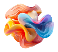 Colorful abstract liquid swirl design, cut out - stock .. png