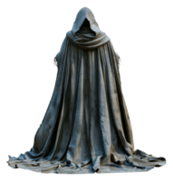 Enigmatic dark cloaked figure with ancient aura, cut out - stock .. png