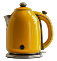 Bright yellow electric kettle, cut out - stock .. png
