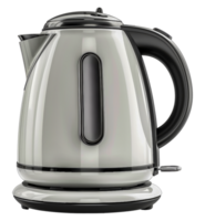 Modern silver electric kettle, cut out - stock .. png