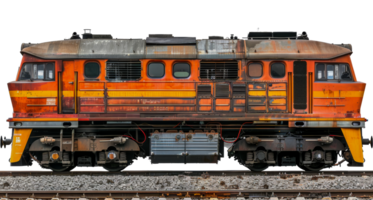 Clásico naranja y amarillo diesel locomotora, cortar fuera - valores .. png