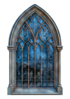 Gothic stone arch window, cut out - stock .. png