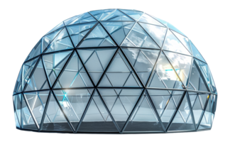 Modern geodesic dome structure, cut out - stock . png