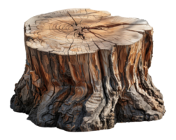 Ancient weathered tree trunk, cut out - stock .. png
