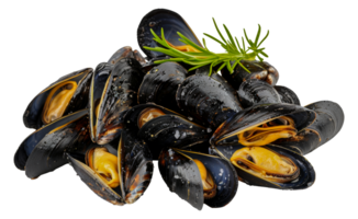 Fresh mussels, cut out - stock . png