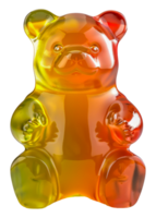 A bear made of gummy bears in a yellow, orange and red color - stock .. png