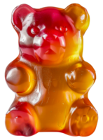 A bear made of gummy bears with a red and orange face - stock .. png