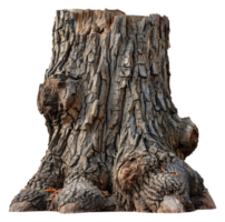 Ancient weathered tree trunk, cut out - stock .. png