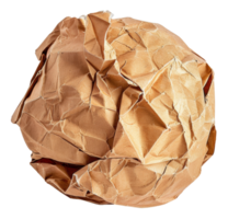 A crumpled piece of paper with a brownish color - stock .. png