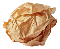 A crumpled piece of paper with a brown color - stock .. png